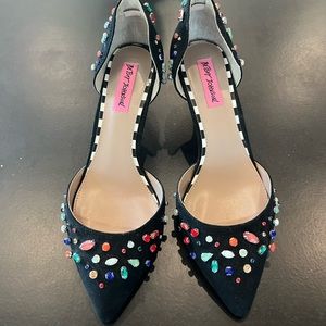 Betsy Johnson rhinestone pumps